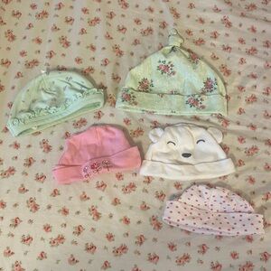 Baby girl hats various sizes 0-6 months